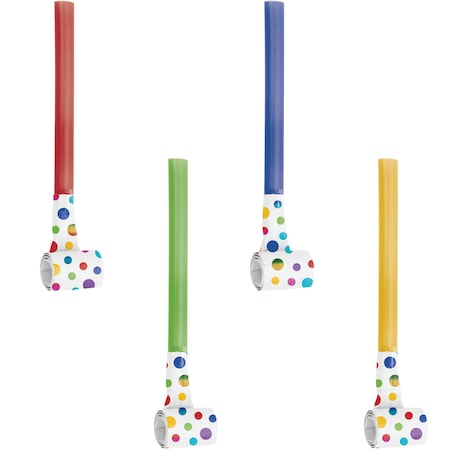 CREATIVE CONVERTING Rainbow Foil Party Blowers, 5.25"x2.55", 48PK 338568